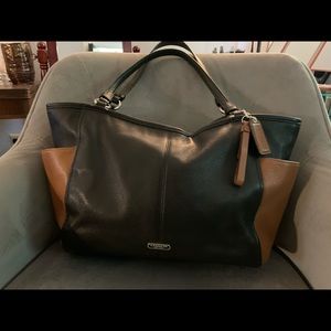 Coach Brown/Black Colorblock Satchel